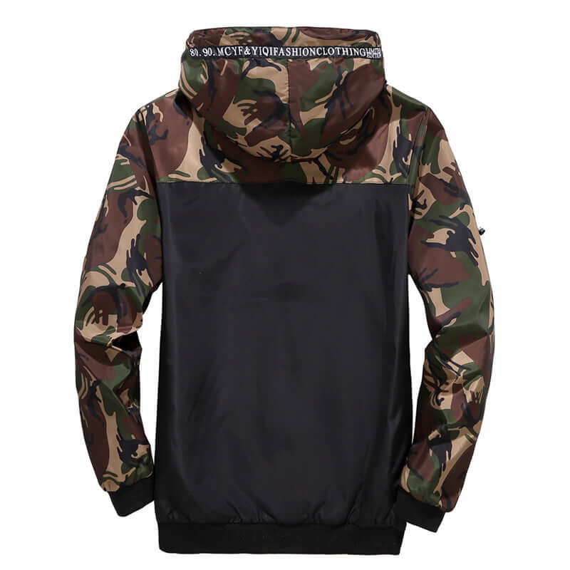 Camo Coat Hooded Contrast Jacket