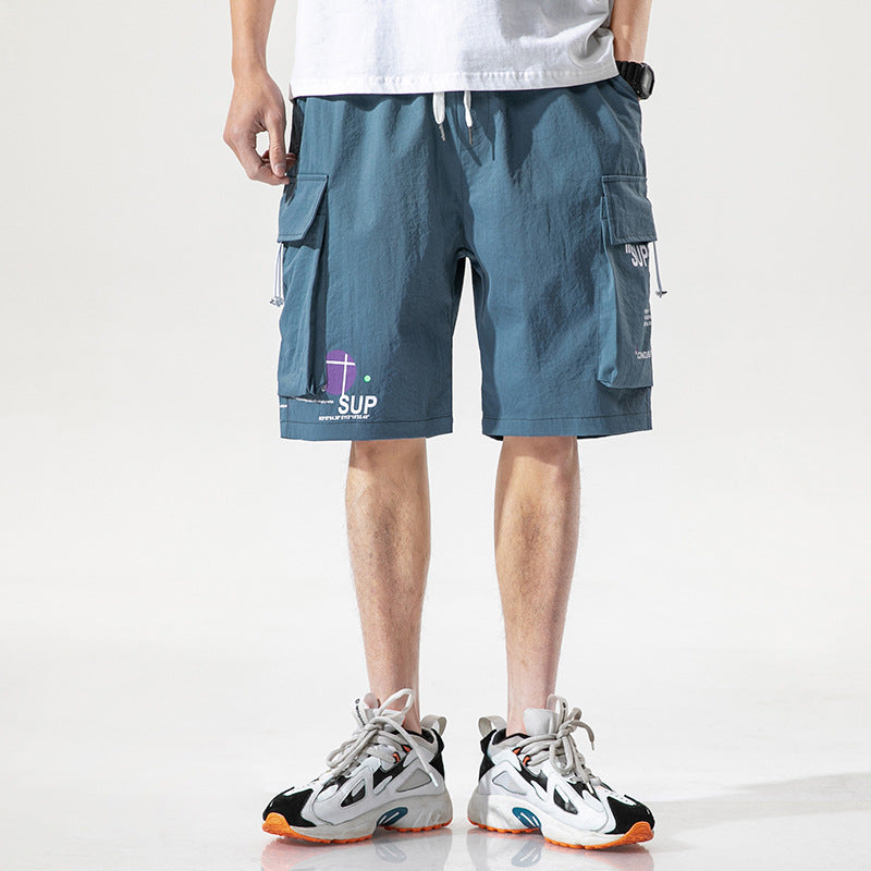 Men's casual loose drawstring shorts