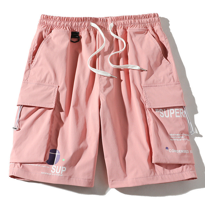 Men's casual loose drawstring shorts